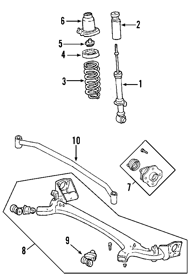 Diagram REAR SUSPENSION. REAR AXLE. STABILIZER BAR. SUSPENSION COMPONENTS. for your 2002 Toyota Celica   