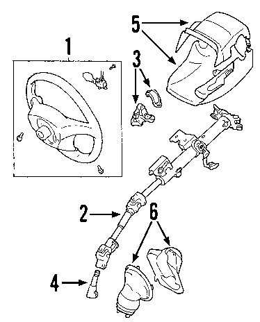 Diagram STEERING COLUMN. STEERING WHEEL. for your 1995 Toyota 4Runner   