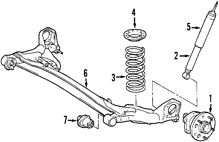 Diagram REAR SUSPENSION. REAR AXLE. SUSPENSION COMPONENTS. for your 2004 Toyota Sienna  CE Mini Cargo Van 