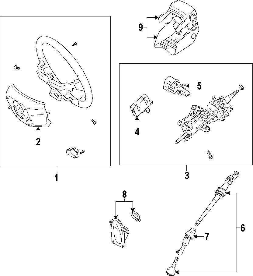 Diagram STEERING COLUMN. STEERING WHEEL. for your 1991 Toyota Land Cruiser   