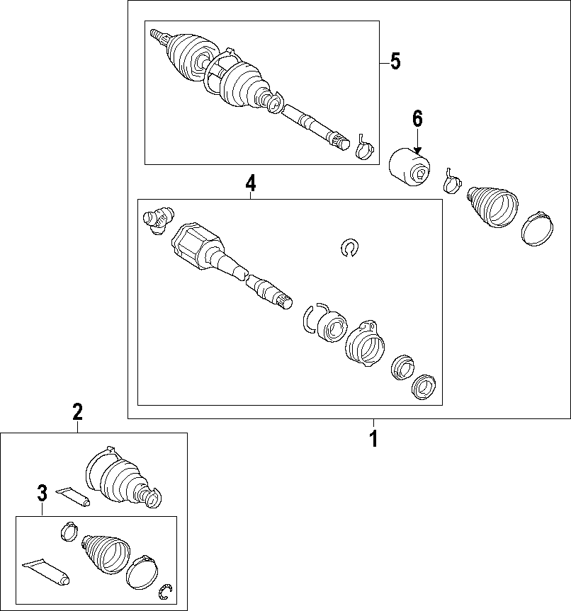 Diagram DRIVE AXLES. AXLE SHAFTS & JOINTS. for your Toyota Highlander  