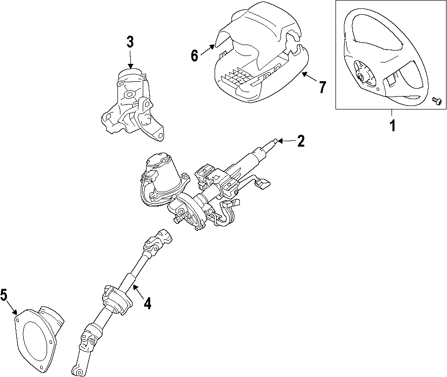 Diagram STEERING COLUMN. STEERING WHEEL. for your 2009 Toyota Highlander 3.5L V6 A/T AWD Base Sport Utility 