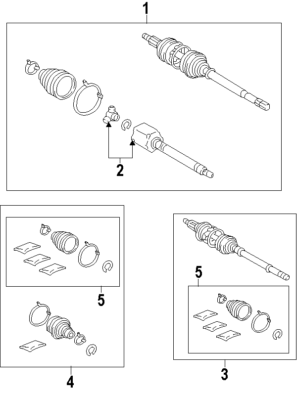 Diagram DRIVE AXLES. AXLE SHAFTS & JOINTS. for your Toyota Highlander  