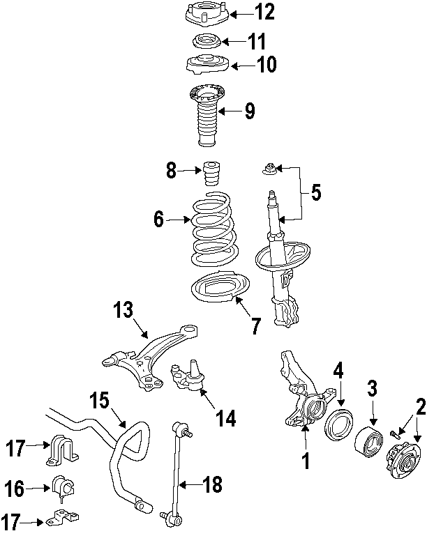 Diagram FRONT SUSPENSION. LOWER CONTROL ARM. STABILIZER BAR. SUSPENSION COMPONENTS. for your 1985 Toyota PickUp   