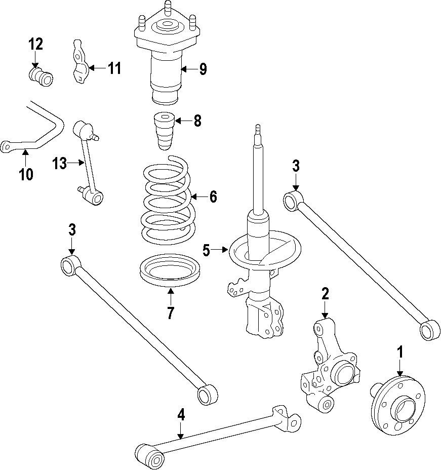 Diagram REAR SUSPENSION. STABILIZER BAR. SUSPENSION COMPONENTS. for your 2002 Toyota Celica   