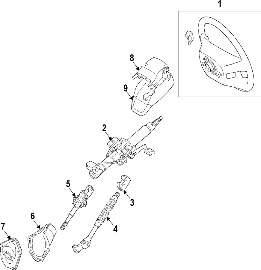 Diagram STEERING COLUMN. STEERING WHEEL. for your 2020 Toyota 4Runner 4.0L V6 A/T 4WD SR5 Premium Sport Utility 