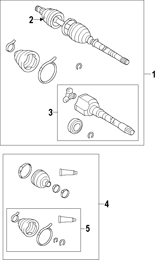 Diagram DRIVE AXLES. AXLE SHAFTS & JOINTS. for your 2013 Toyota Matrix   