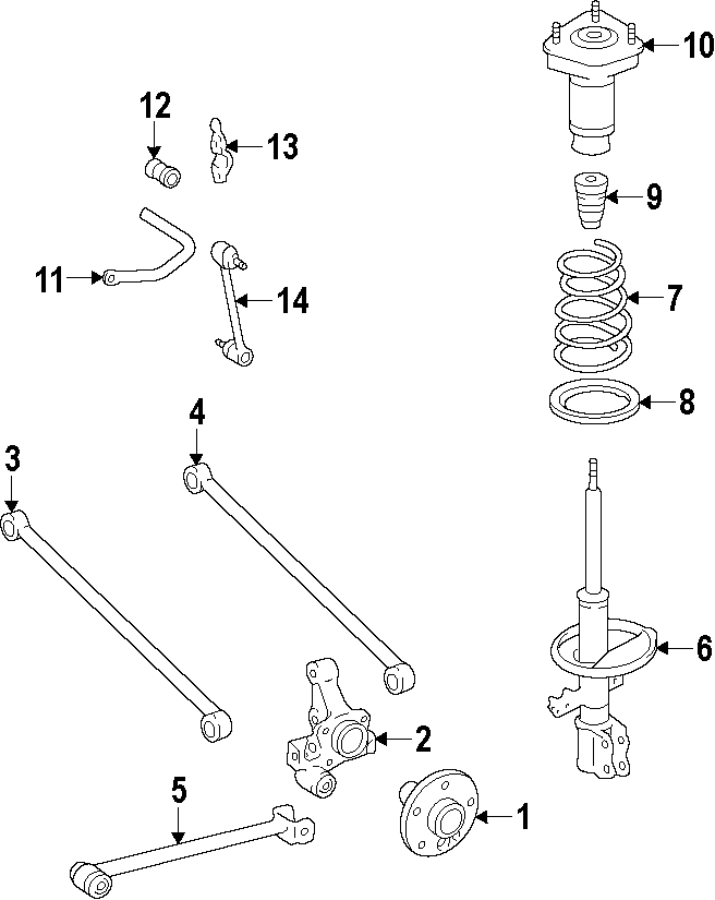 Diagram REAR SUSPENSION. STABILIZER BAR. SUSPENSION COMPONENTS. for your 2019 Toyota Prius   