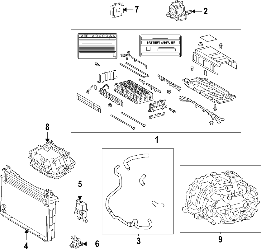 Diagram Hybrid components. Battery. Blower motor. Cooling system. for your 1995 Toyota Tacoma   