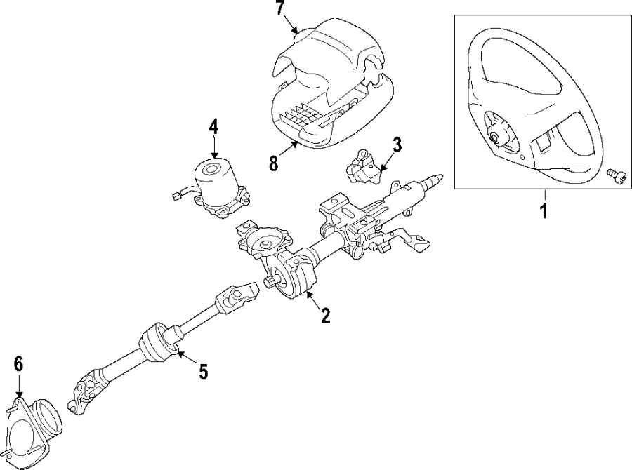 Diagram STEERING COLUMN. STEERING WHEEL. for your 2024 Toyota 4Runner  Limited Sport Utility 