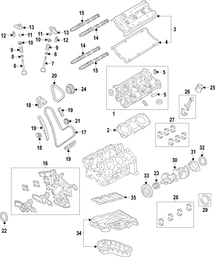 Diagram CAMSHAFT & TIMING. CRANKSHAFT & BEARINGS. CYLINDER HEAD & VALVES. LUBRICATION. MOUNTS. PISTONS. RINGS & BEARINGS. for your 2020 Toyota Sequoia 5.7L i-Force V8 A/T RWD Platinum Sport Utility 