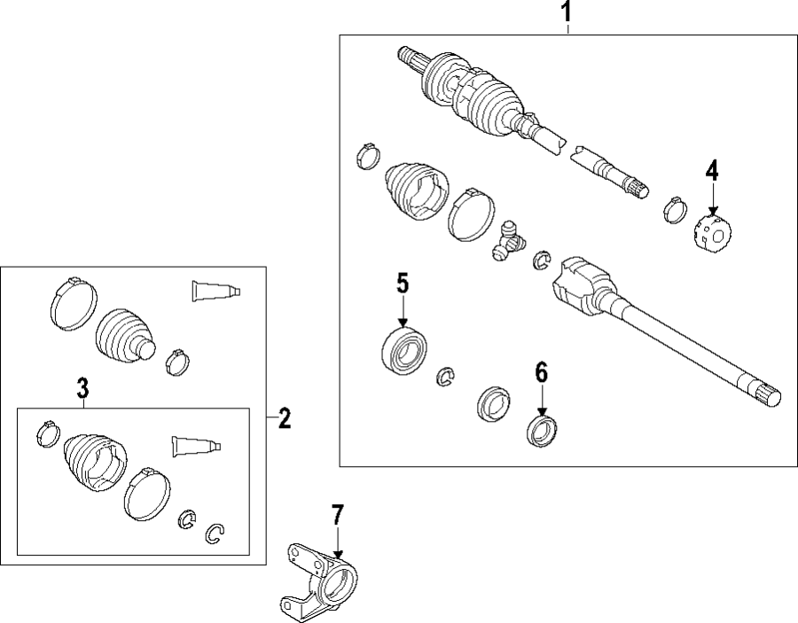 Diagram DRIVE AXLES. AXLE SHAFTS & JOINTS. for your 2007 Toyota Tacoma 4.0L V6 M/T 4WD Base Extended Cab Pickup Fleetside 