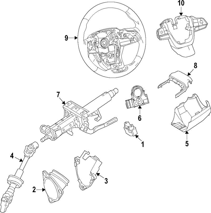 Diagram Steering column. Steering wheel. for your 2024 Toyota 4Runner   