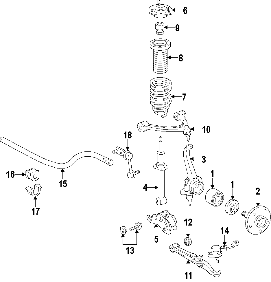 Full size assembly image of FRONT SUSPENSION. (1/1)