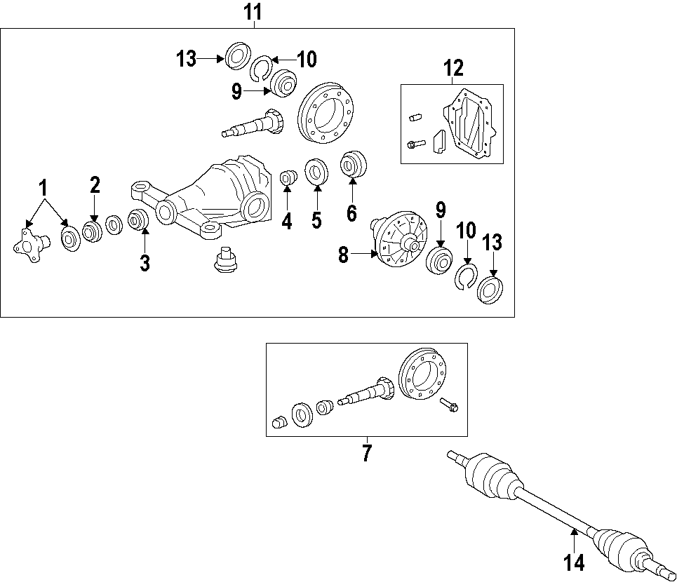 Full size assembly image of REAR AXLE. DIFFERENTIAL. DRIVE AXLES. PROPELLER SHAFT. (1/1)
