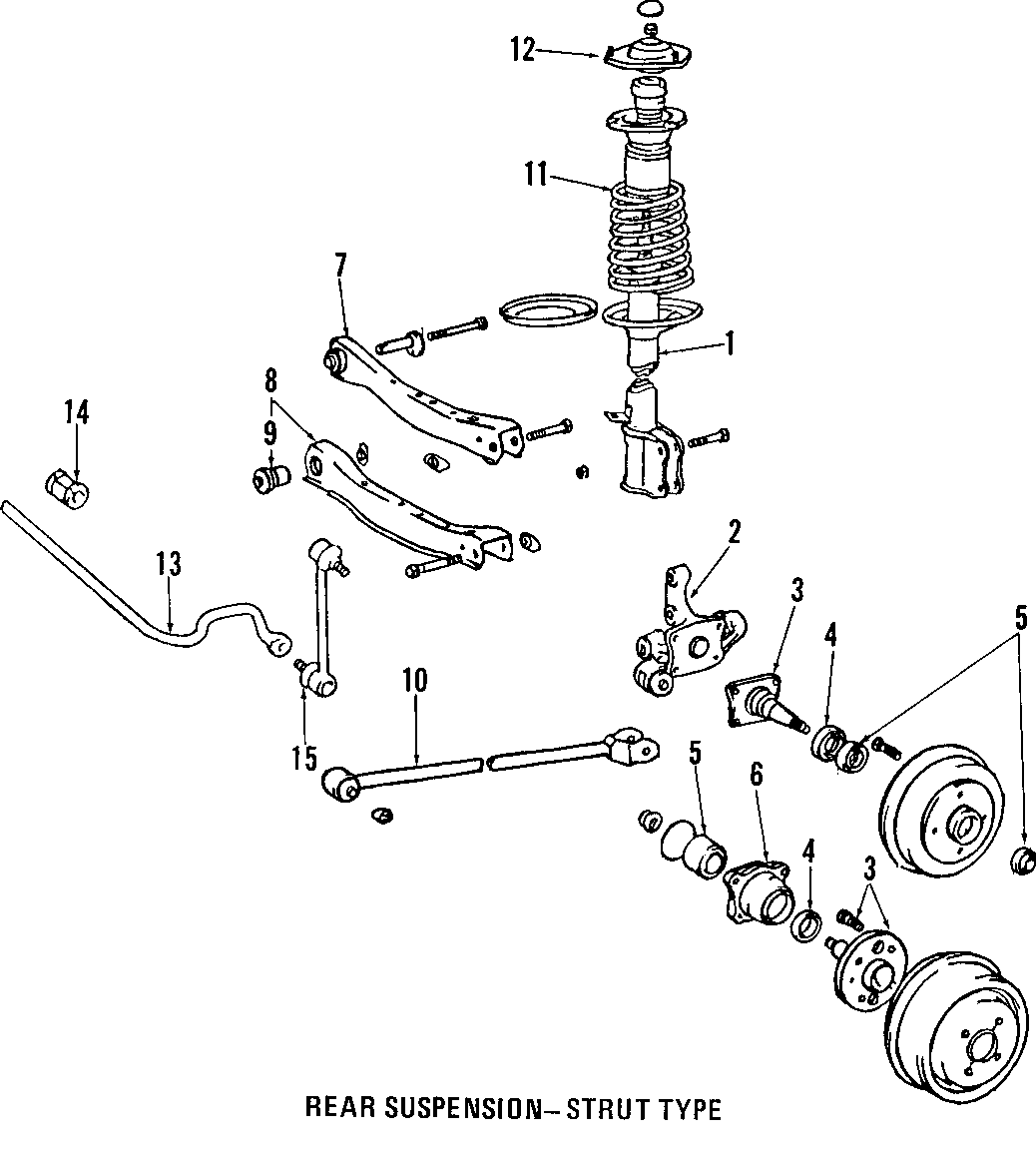 Diagram REAR SUSPENSION. LOWER CONTROL ARM. STABILIZER BAR. SUSPENSION COMPONENTS. for your 2019 Toyota Prius AWD-e   