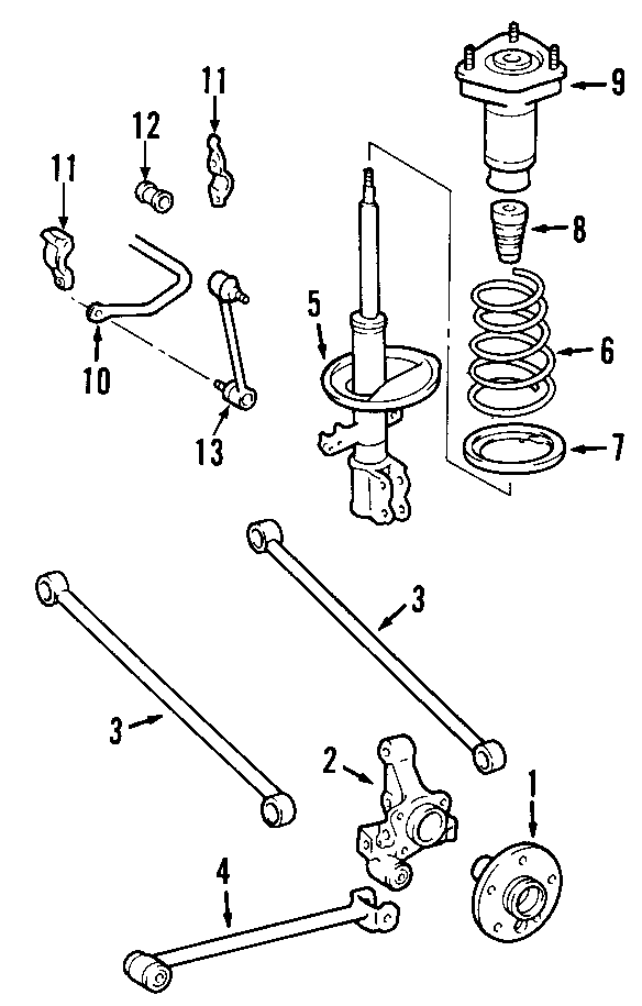 Diagram REAR SUSPENSION. STABILIZER BAR. SUSPENSION COMPONENTS. for your 1985 Toyota PickUp   