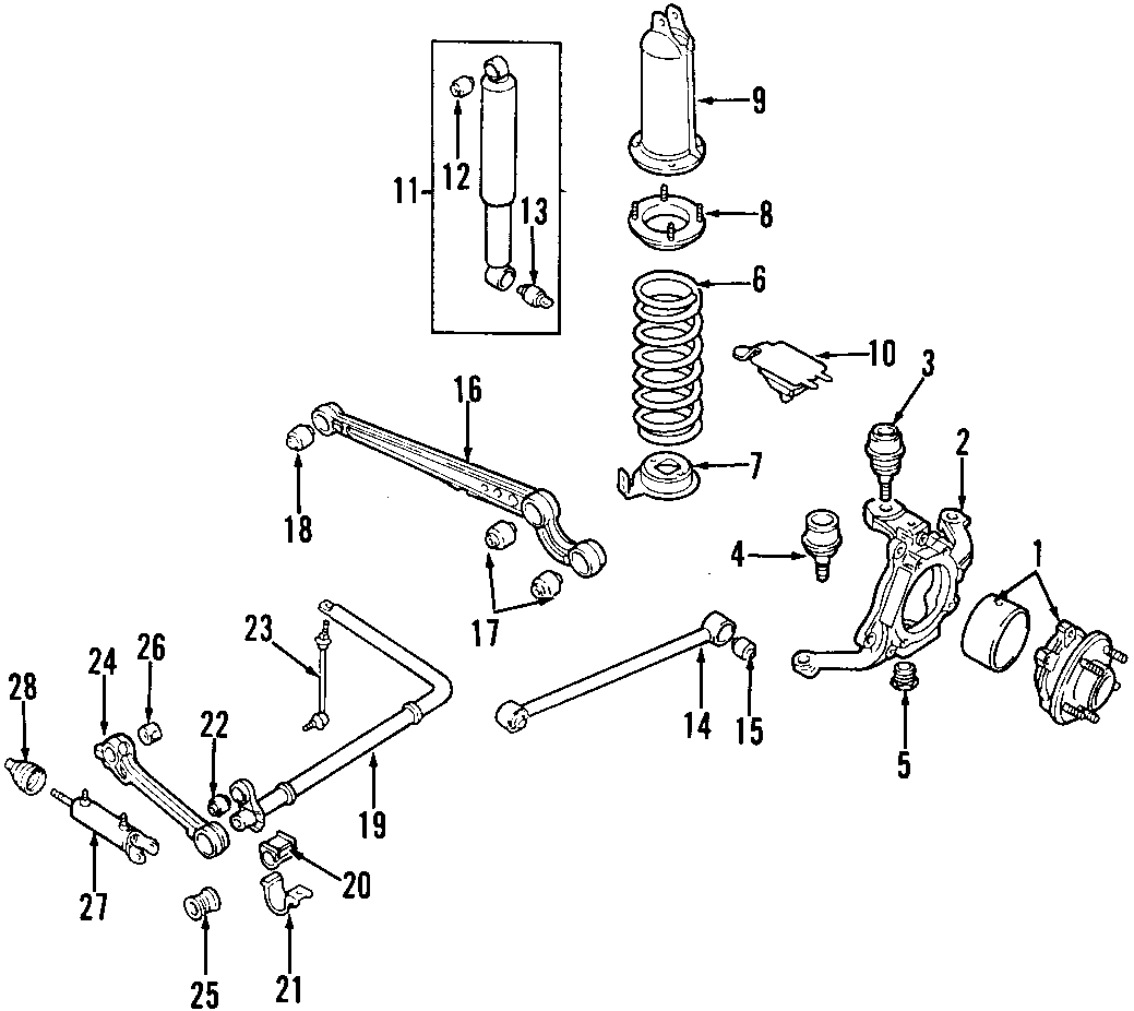 Diagram FRONT SUSPENSION. for your 2001 Land Rover Discovery   