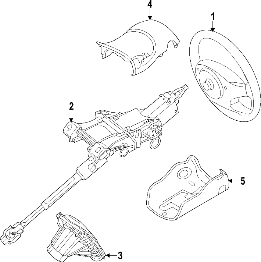 Diagram STEERING COLUMN. STEERING WHEEL. for your 1999 Ford F-150 4.2L Triton V6 M/T RWD Base Extended Cab Pickup Stepside 