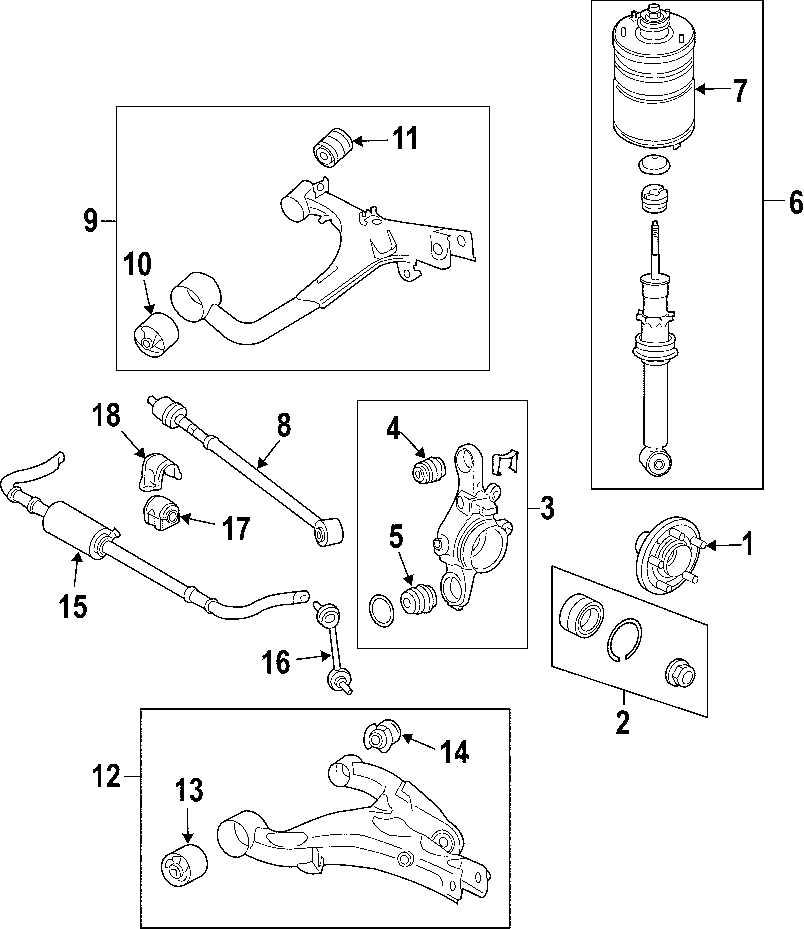 Diagram REAR SUSPENSION. for your 2016 Land Rover LR4  HSE Sport Utility 