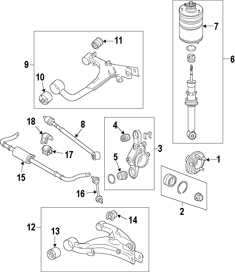 Diagram REAR SUSPENSION. for your 2016 Land Rover LR4  Base Sport Utility 