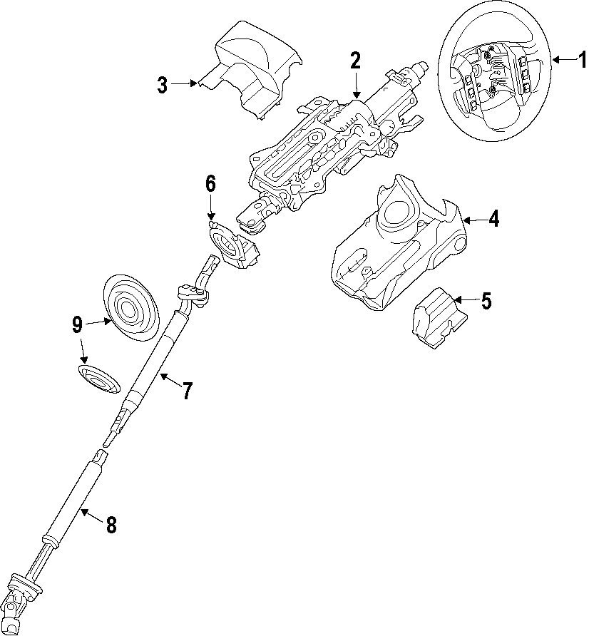 Diagram STEERING COLUMN. STEERING WHEEL. for your 2010 Land Rover LR2   