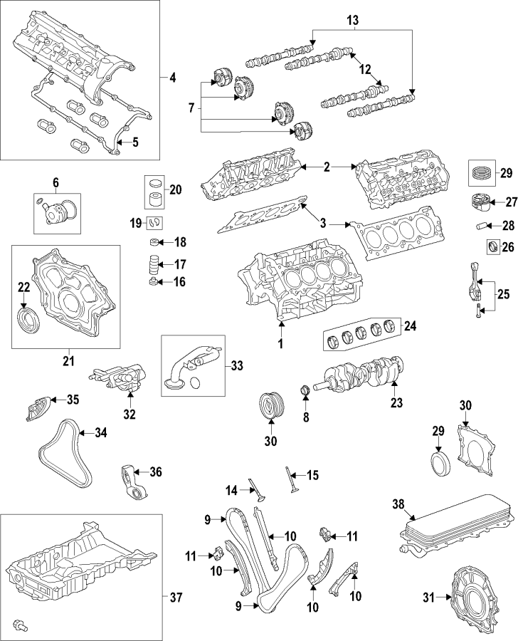 Diagram Camshaft & timing. Crankshaft & bearings. Cylinder head & valves. Lubrication. Mounts. for your 2017 Land Rover Range Rover  SV Autobiography Sport Utility 