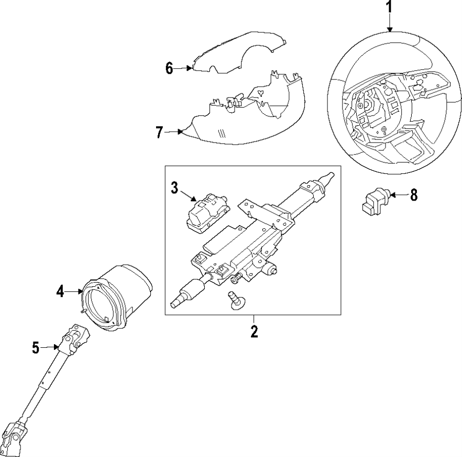 Diagram Steering wheel. for your Land Rover