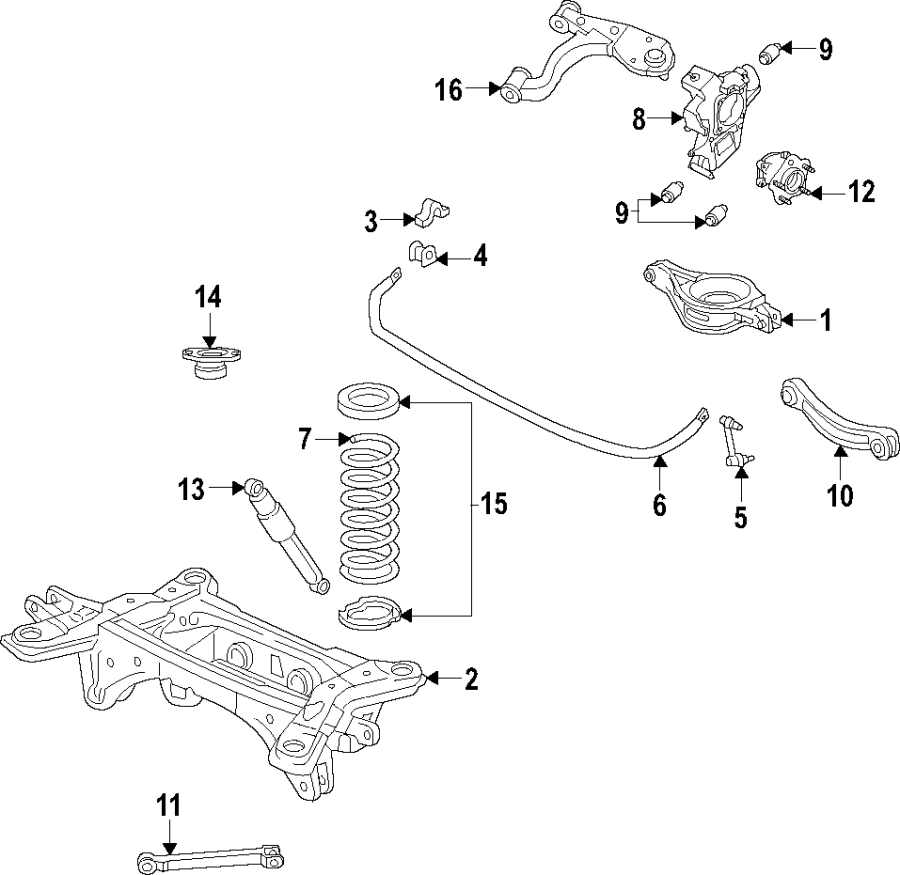 10Rear suspension. Lower control arm. Stabilizer bar. Suspension components. Upper control arm.https://images.simplepart.com/images/parts/motor/fullsize/F913100.png