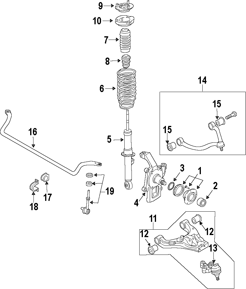 11FRONT SUSPENSION. LOWER CONTROL ARM. STABILIZER BAR. SUSPENSION COMPONENTS. UPPER CONTROL ARM.https://images.simplepart.com/images/parts/motor/fullsize/F959050.png