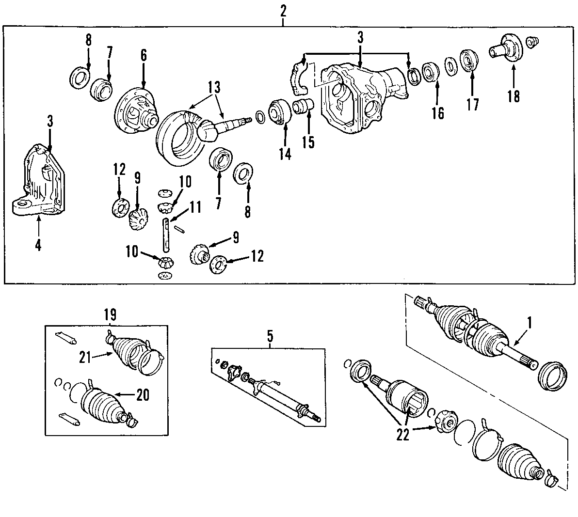 DRIVE AXLES. AXLE SHAFTS & JOINTS. DIFFERENTIAL. FRONT AXLE. PROPELLER SHAFT.