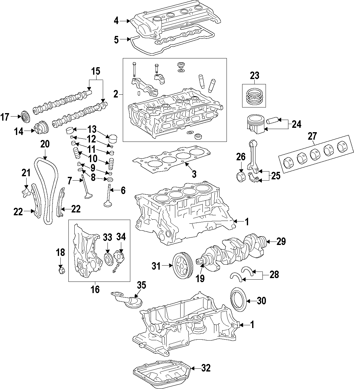 32CAMSHAFT & TIMING. CRANKSHAFT & BEARINGS. CYLINDER HEAD & VALVES. LUBRICATION. MOUNTS. PISTONS. RINGS & BEARINGS.https://images.simplepart.com/images/parts/motor/fullsize/F95B040.png