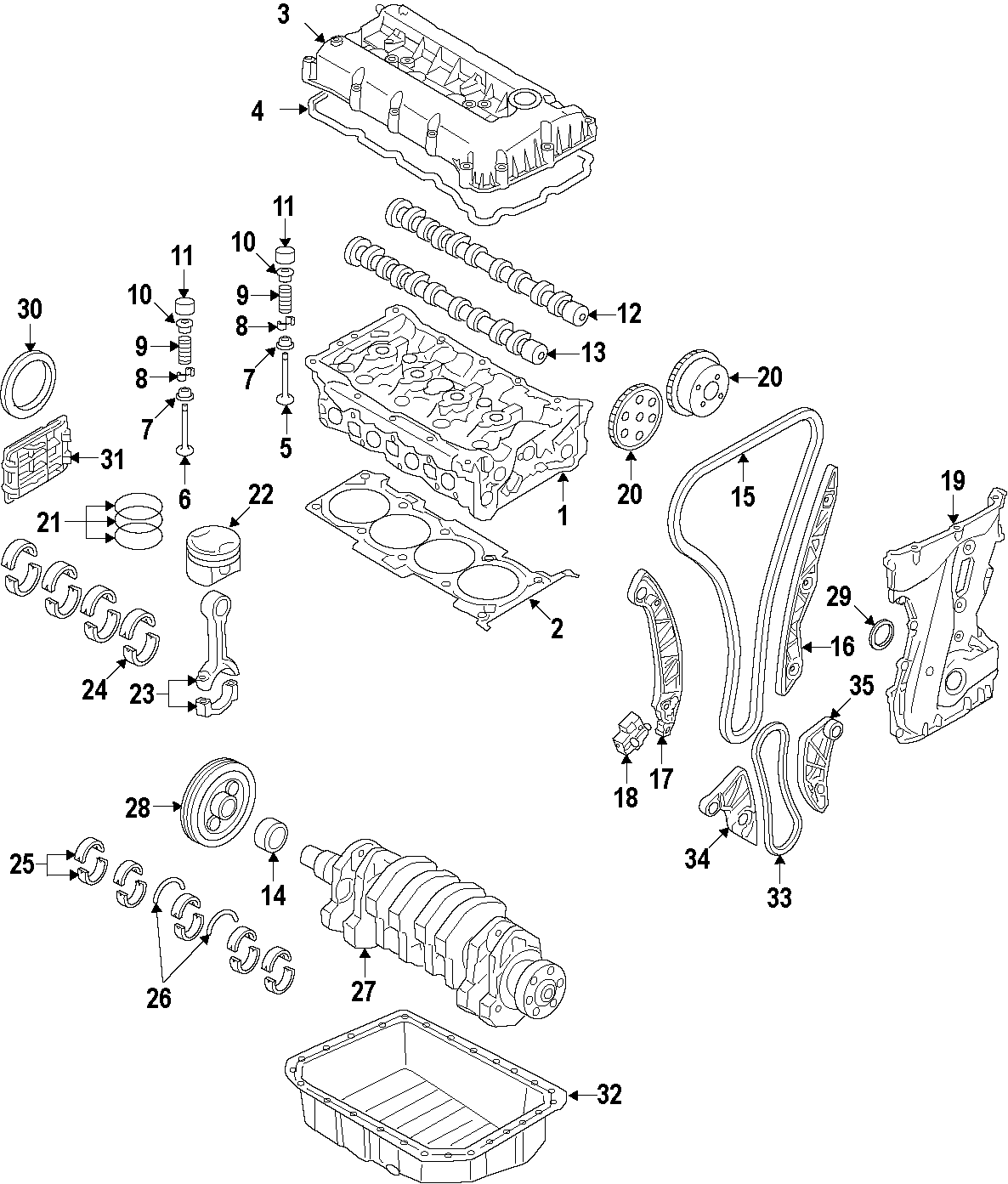 14CAMSHAFT & TIMING. CRANKSHAFT & BEARINGS. CYLINDER HEAD & VALVES. LUBRICATION. MOUNTS. PISTONS. RINGS & BEARINGS.https://images.simplepart.com/images/parts/motor/fullsize/F95C040.png