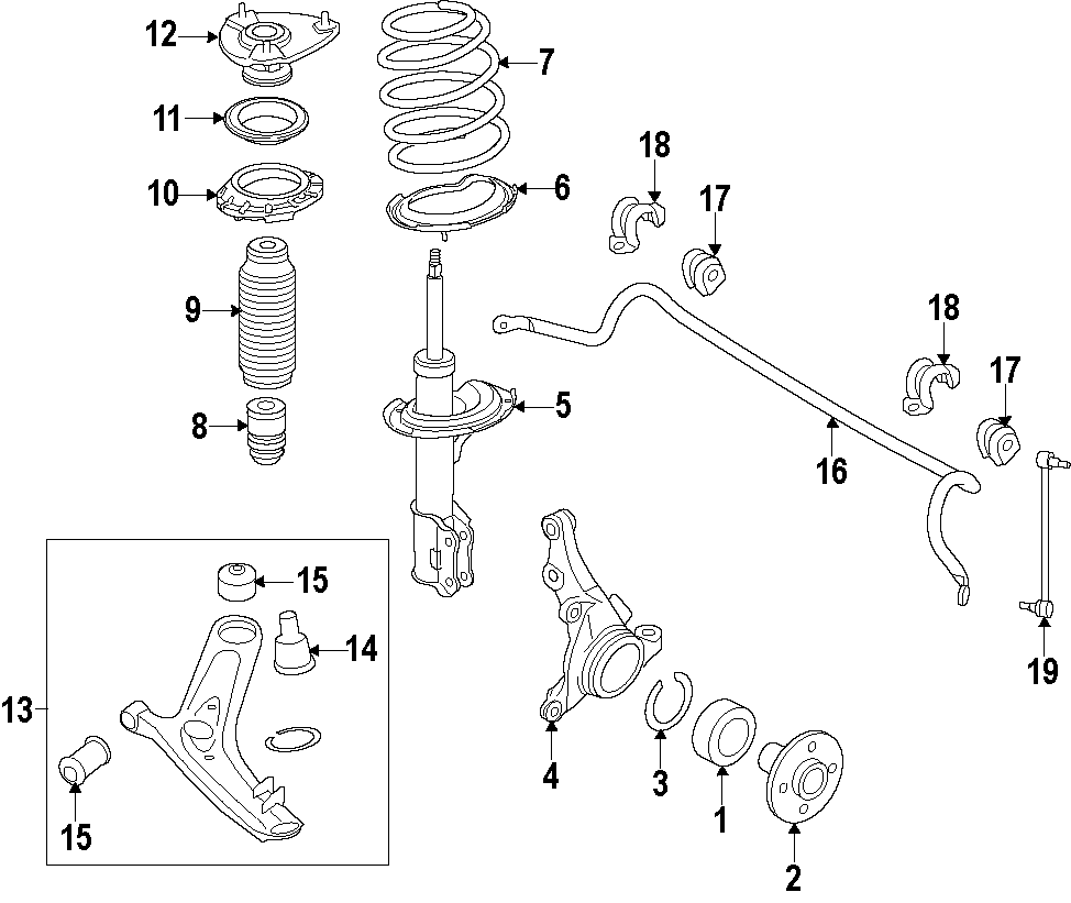 17FRONT SUSPENSION. LOWER CONTROL ARM. STABILIZER BAR. SUSPENSION COMPONENTS.https://images.simplepart.com/images/parts/motor/fullsize/F95D040.png