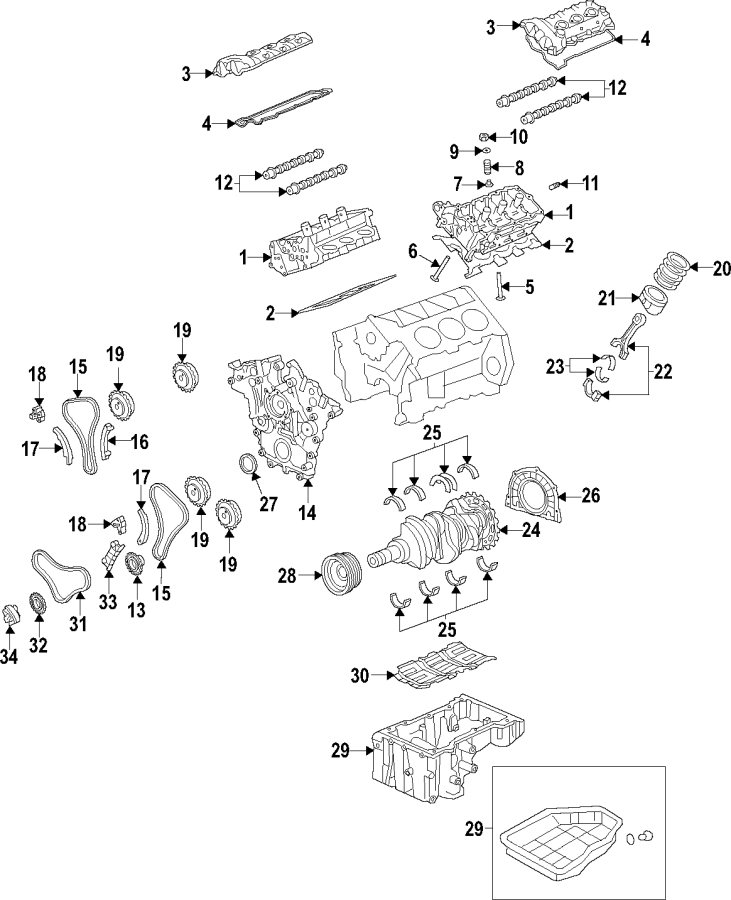 CAMSHAFT & TIMING. CRANKSHAFT & BEARINGS. CYLINDER HEAD & VALVES. LUBRICATION. MOUNTS. PISTONS. RINGS & BEARINGS.https://images.simplepart.com/images/parts/motor/fullsize/F95E020.png