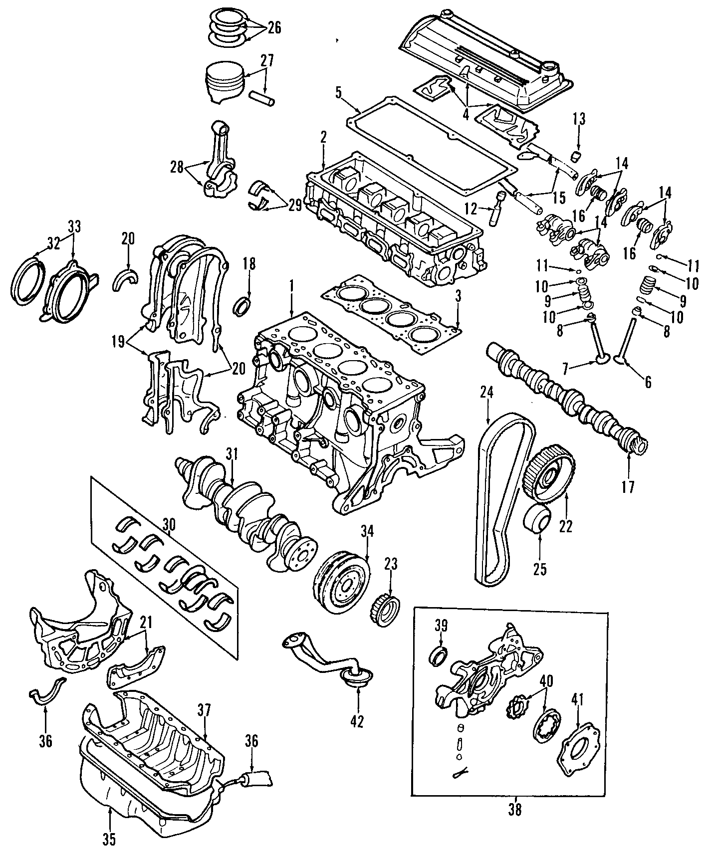 13CAMSHAFT & TIMING. CRANKSHAFT & BEARINGS. CYLINDER HEAD & VALVES. LUBRICATION. MOUNTS. PISTONS. RINGS & BEARINGS.https://images.simplepart.com/images/parts/motor/fullsize/F961040.png