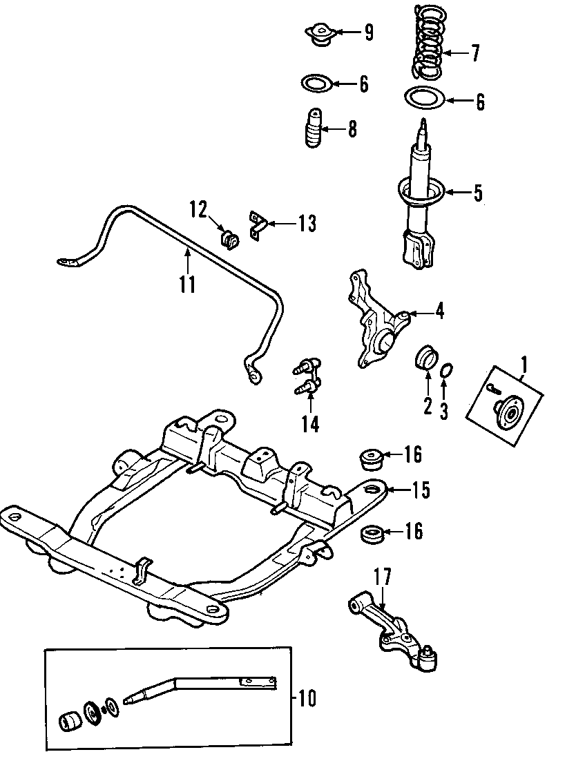 17FRONT SUSPENSION. LOWER CONTROL ARM. STABILIZER BAR. SUSPENSION COMPONENTS.https://images.simplepart.com/images/parts/motor/fullsize/F963050.png