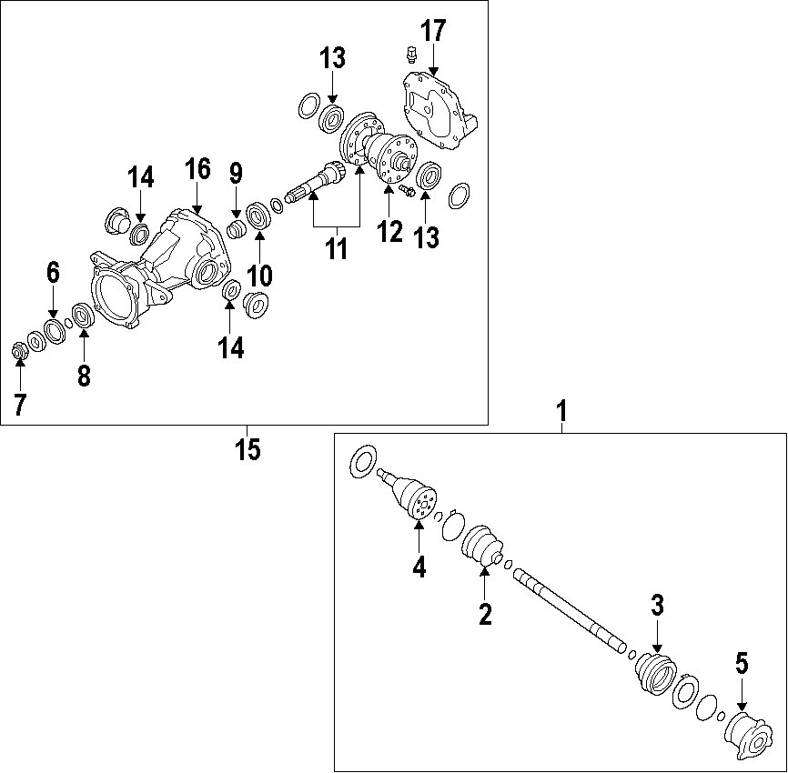 5REAR AXLE. AXLE SHAFTS & JOINTS. DIFFERENTIAL. DRIVE AXLES. PROPELLER SHAFT.https://images.simplepart.com/images/parts/motor/fullsize/F968100.png