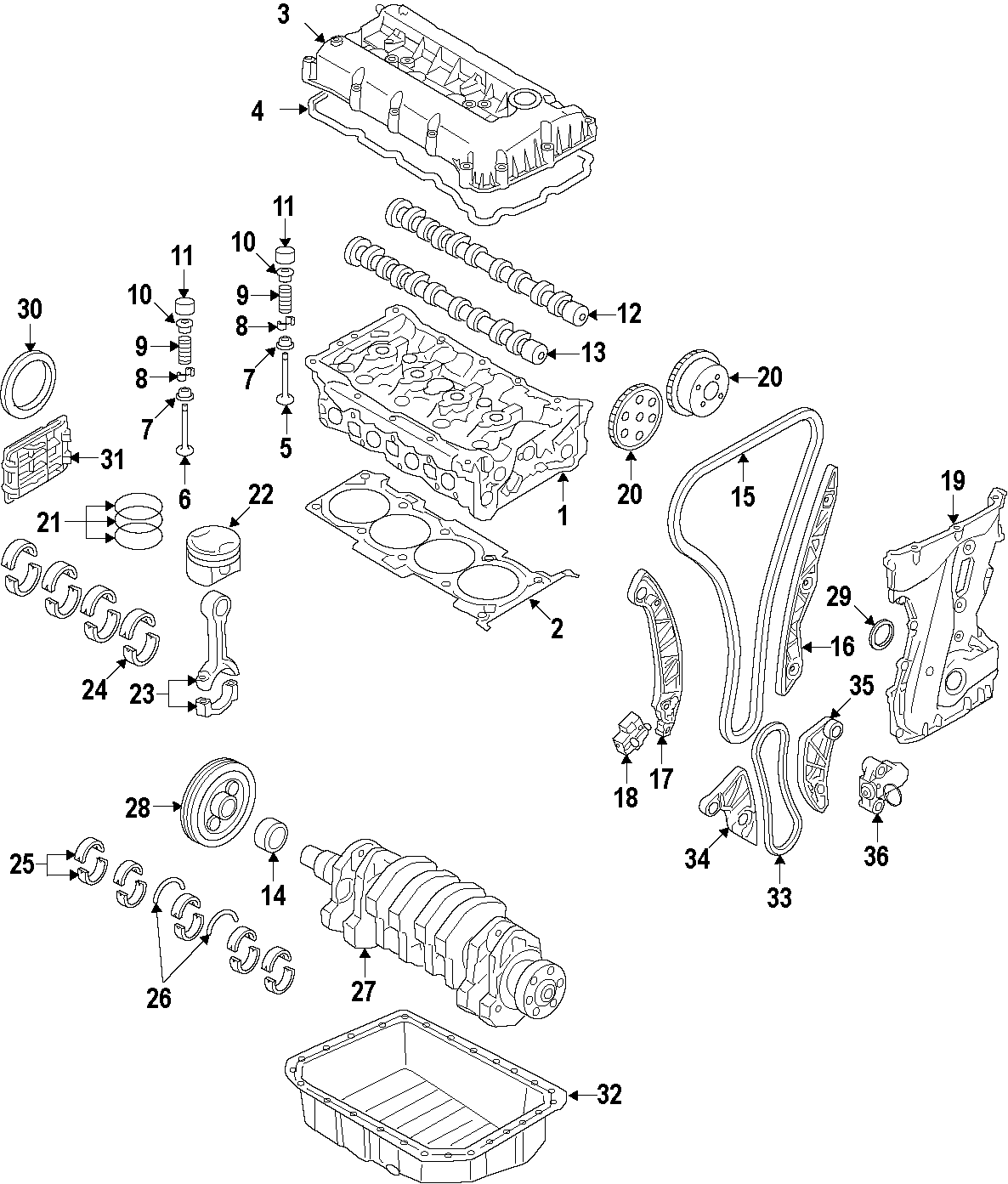 24CAMSHAFT & TIMING. CRANKSHAFT & BEARINGS. CYLINDER HEAD & VALVES. LUBRICATION. PISTONS. RINGS & BEARINGS.https://images.simplepart.com/images/parts/motor/fullsize/F96A040.png