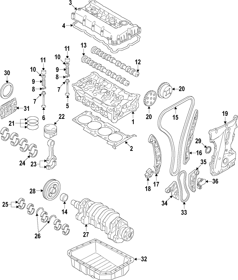 6CAMSHAFT & TIMING. CRANKSHAFT & BEARINGS. CYLINDER HEAD & VALVES. LUBRICATION. PISTONS. RINGS & BEARINGS.https://images.simplepart.com/images/parts/motor/fullsize/F96E045.png