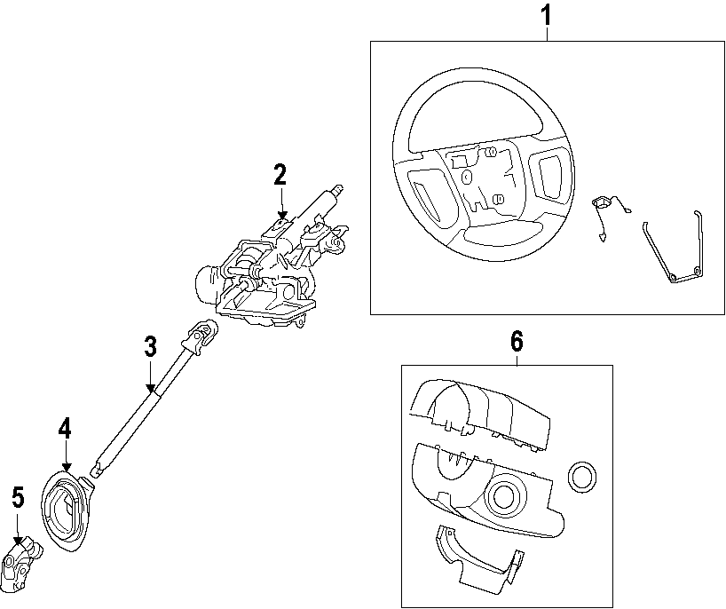 Diagram STEERING COLUMN. STEERING WHEEL. for your Mazda Tribute  