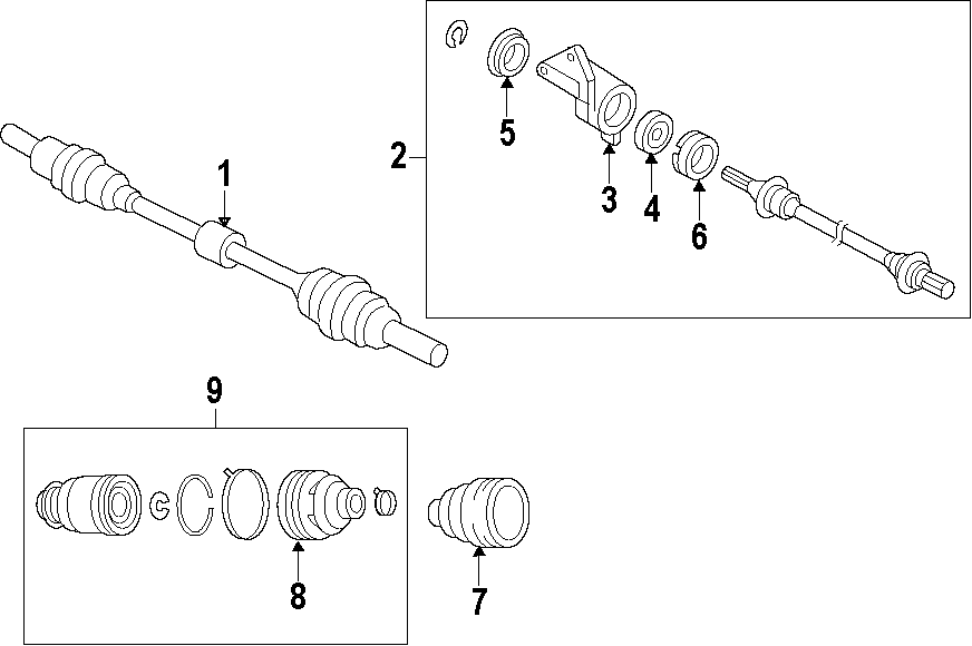 Diagram DRIVE AXLES. AXLE SHAFTS & JOINTS. for your 2015 Mazda CX-5 2.5L SKYACTIV A/T FWD Touring Sport Utility 