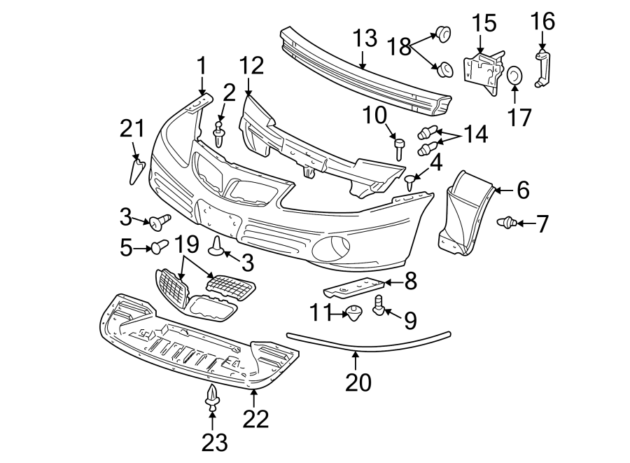 Diagram FRONT BUMPER. BUMPER & COMPONENTS. for your 2018 GMC Sierra 2500 HD 6.0L Vortec V8 FLEX A/T 4WD SLE Extended Cab Pickup 