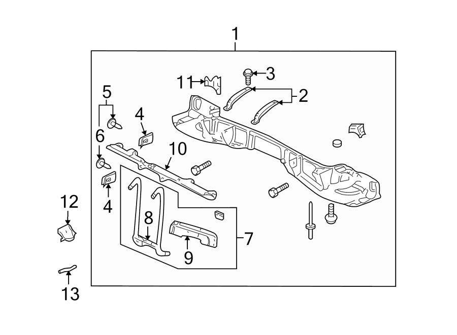 Diagram FRONT PANELS. for your 2020 Chevrolet Spark 1.4L Ecotec CVT ACTIV Hatchback 