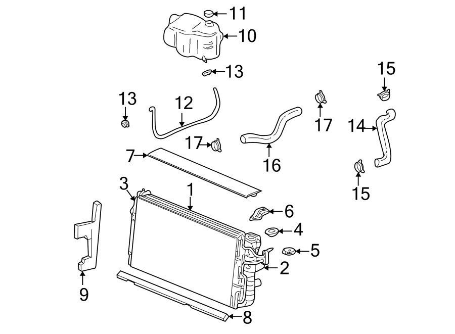 RADIATOR & COMPONENTS. Diagram