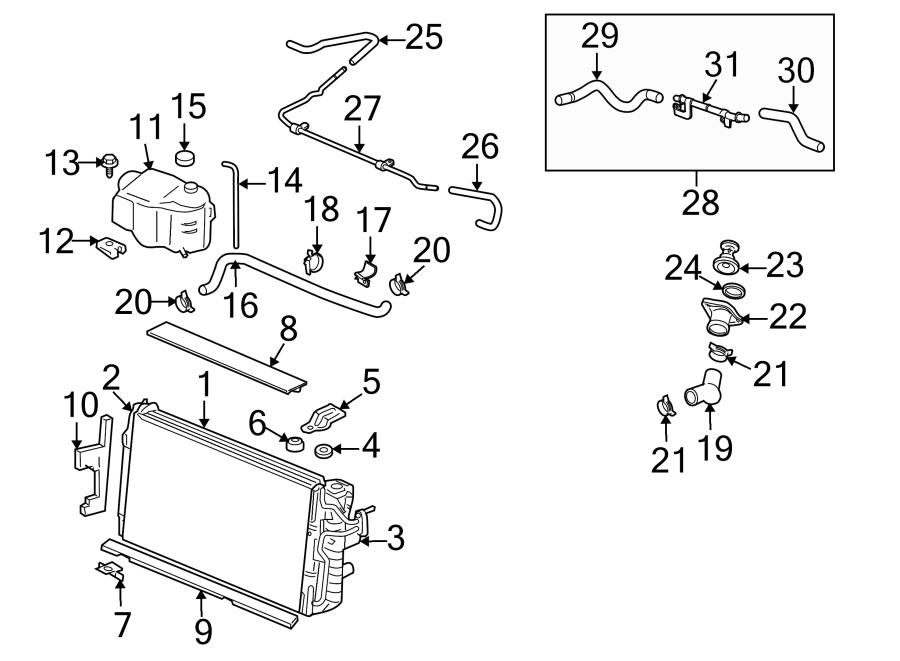 RADIATOR & COMPONENTS. Diagram