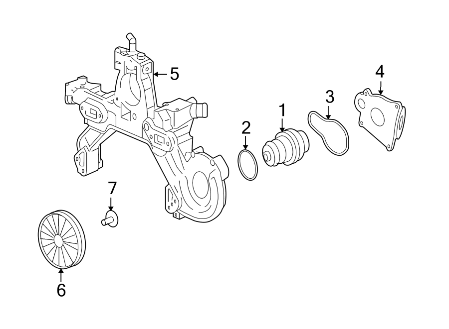 Diagram WATER PUMP. for your 1995 Chevrolet K2500  Base Standard Cab Pickup Fleetside 4.3L Chevrolet V6 A/T 