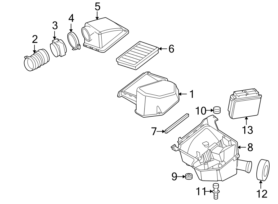 Diagram ENGINE / TRANSAXLE. AIR INTAKE. for your 2016 Chevrolet Spark   