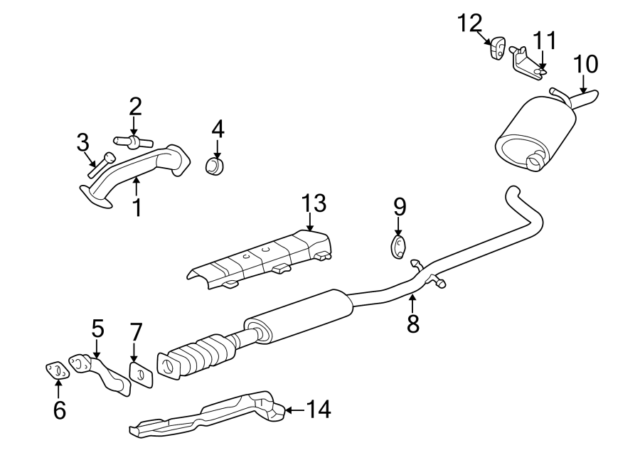 Diagram EXHAUST SYSTEM. EXHAUST COMPONENTS. for your 2024 Chevrolet Camaro   