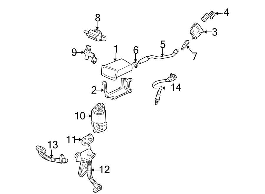 Diagram EMISSION SYSTEM. EMISSION COMPONENTS. for your 2013 GMC Savana 3500 LS Extended Passenger Van  